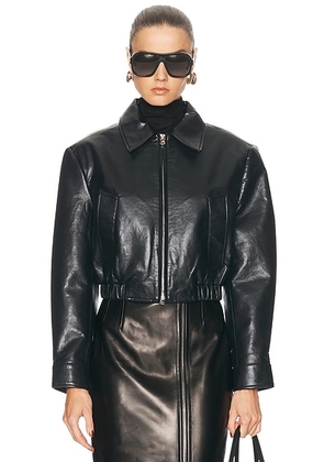 AGOLDE Nahla Cropped Jacket in Detox - Black. Size L (also in M, S, XL, XS).