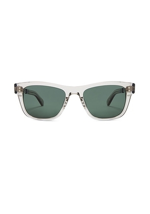 Garrett Leight Damone Sunglasses in Clear in Morning Dew-Matte Platinum/Pure G15 - Grey. Size all.