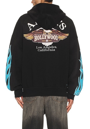 Amiri Ma Flames Zip Hoodie in Black - Black. Size L (also in M, S, XL/1X, XXL/2X).