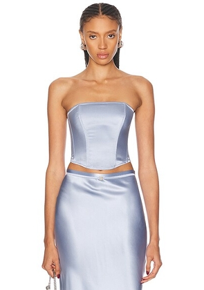 Fleur du mal Silk Corset Top in Pastel Sky - Baby Blue. Size L (also in ).