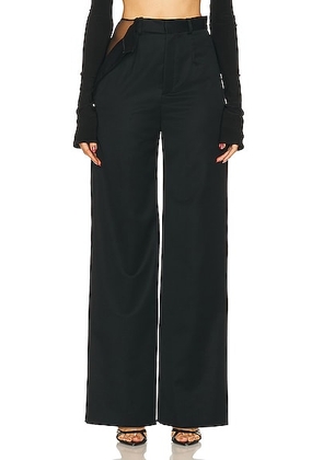 Grace Ling Peek Open Thigh Pant in Black - Black. Size L (also in ).