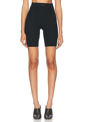 Fear of God ESSENTIALS Waffle Biker Short in Black - Black. Size L (also in M).