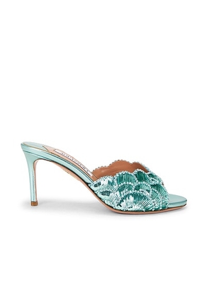 Aquazzura Ce Soir 75 Mule in Light Teal - Teal. Size 36 (also in 38.5, 39.5, 41).