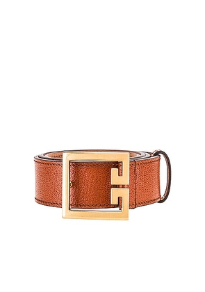 Givenchy Flat Grained Logo Leather Belt in Chestnut - Brown. Size 85 (also in ).