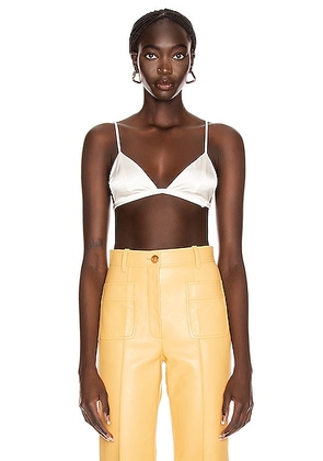 Fleur du mal Luxe Triangle Bra in Ivory - Ivory. Size L (also in ).