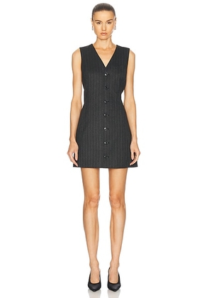 FRAME Pinstripe Suiting Dress in Grey Lurex Multi - Grey. Size L (also in M).