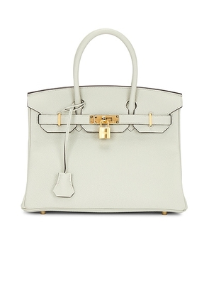 hermes Hermes Clemence Birkin 30 Handbag in Grineve - Green. Size all.