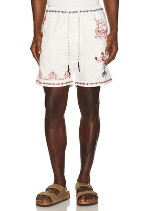 Agua Bendita Miloh Shorts in White - White. Size 30 (also in 32, 34, 36).