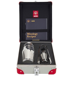 Globe-Trotter X Alessi Cocktail Set in Light Grey in Mountain Grey & Red - Metallic Silver. Size all.