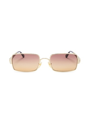 Chloe Holly Rectangular Sunglasses in Gold & Brown - Metallic Gold. Size all.