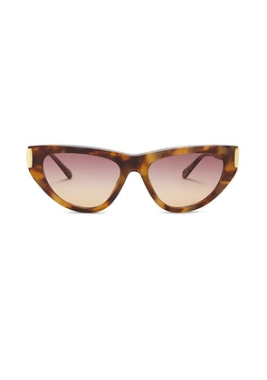Chloe Holly Cat Eye Sunglasses in Havana & Brown - Brown. Size all.