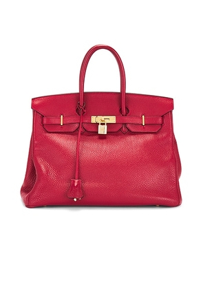 hermes Hermes Taurillon Clemence Birkin Retourne 35 Handbag in Rouge - Red. Size all.