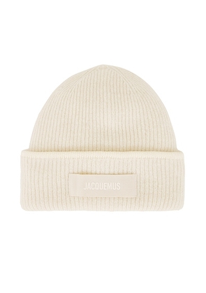 JACQUEMUS Le Bonnet Gros Grain in Off White - White. Size all.