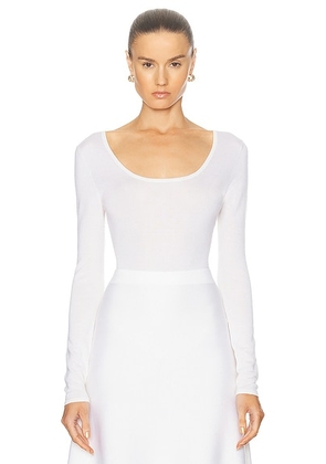 Gabriela Hearst Emily Bodysuit in Ivory - Ivory. Size L (also in M).