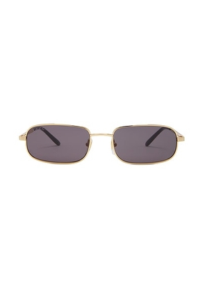 Gucci Rectangular Sunglasses in Gold & Grey - Black. Size all.