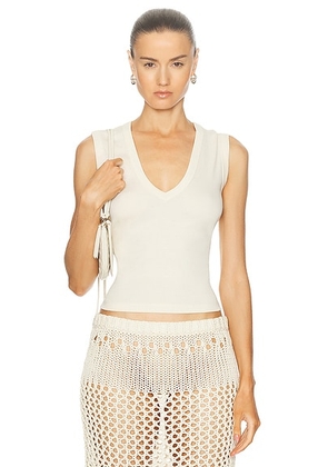 FLORE FLORE Dewi Tank Top in Off White - Cream. Size XL (also in ).