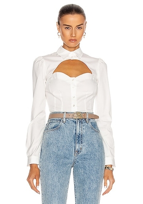 Fleur du mal Bella Shirt in Ivory - White. Size 0 (also in 10, 2, 4, 8).