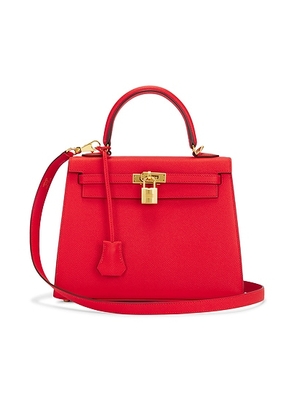 hermes Hermes Epsom Kelly Sellier 25 Handbag in Rouge De Coeur - Red. Size all.