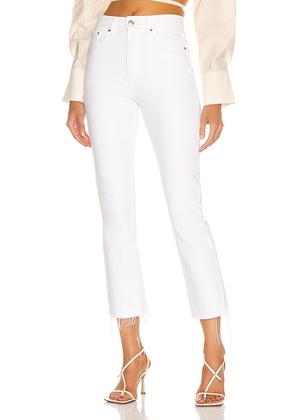 GRLFRND Karolina High Rise Straight Crop Jeans in Brentwood - White. Size 31 (also in 28, 32).