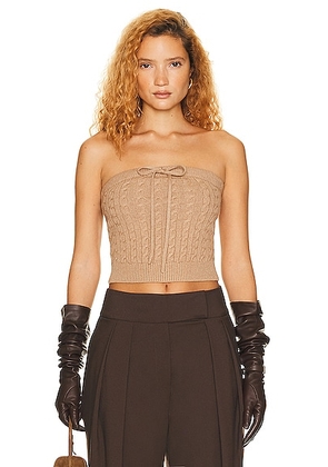 Helsa Taiki Cable Tube Top in Cinnamon - Beige. Size L (also in XL).