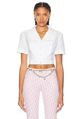 chanel Chanel 1997 SS Runway Pleated Shirt in White - Taupe. Size 40 (also in ).