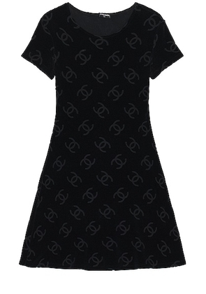 chanel Chanel Velour CC Dress in Black - Black. Size 40 (also in ).
