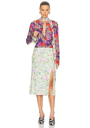 Acne Studios Dalmati Dress in Purple & Green - Purple,Green. Size 34 (also in 36).