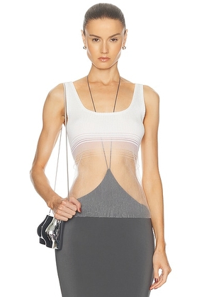 Grace Ling Evanescent Tank Top in Snow - White. Size M-L (also in ).