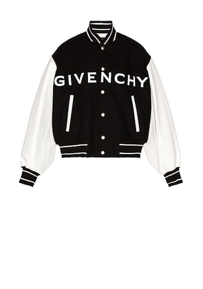 Givenchy Wool & Leather Varsity Jacket in Black - Black. Size 46 (also in 52).
