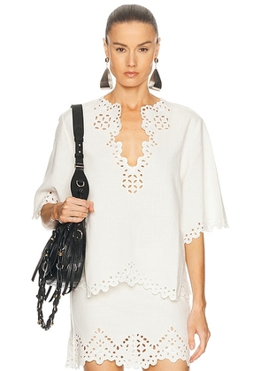 Isabel Marant Etoile Shana Blouse in White - White. Size 34 (also in 36, 38, 40, 42).