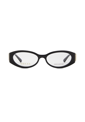 Gucci Hailey Optical Eyeglasses in Black & Transparent - Black. Size all.