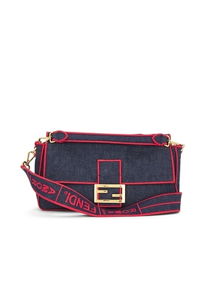 fendi Fendi Denim Baguette NM Shoulder Bag in Blue - Blue. Size all.