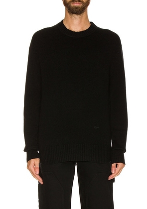 FRAME The Crew Neck Cashmere Sweater in Noir - Black. Size S (also in ).