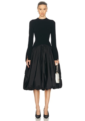 SIMKHAI Kenlie Mock Neck Midi Dress in Black - Black. Size M (also in L, S, XS).