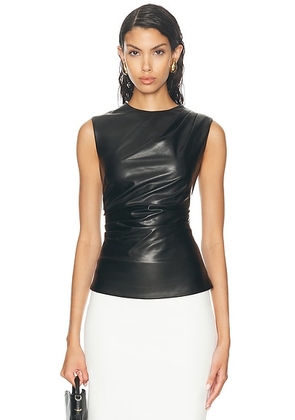 SIMKHAI Wynter Draped Top in Black - Black. Size 0 (also in ).