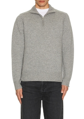 Guest In Residence Half Zip Turtleneck Sweater in Cashmere in Heather Grey - Light Grey. Size XS (also in ).