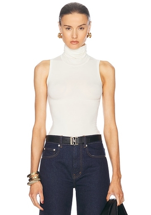 Helsa Turtleneck Tank in 2nd Skin Jersey in Cream - Cream. Size XL (also in ).