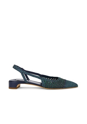 Gabriela Hearst Perro Slide in Navy Multi - Green. Size 37 (also in ).