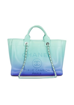 chanel Chanel Deauville MM Tote Bag in Multi - Teal. Size all.