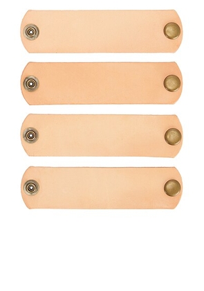 Jenni Kayne Leather Napkin Rings Set Of 4 in Natural - Neutral. Size all.