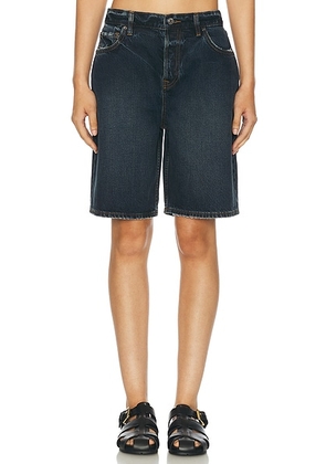 GRLFRND Rene Low Rise Baggy Short in Goleta - Denim-Dark. Size 23 (also in 24, 25).