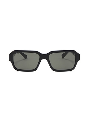 Gucci Rectangle Sunglasses In Shiny Black in Shiny Black - Black. Size all.