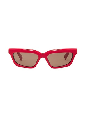 JACQUEMUS Salon Sunglasses in Red  Silver  & Grey - Red. Size all.