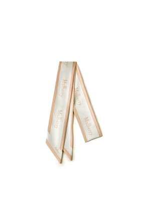 Mulberry Women's Skinny Scarf - Logo Border Maple-Chalk