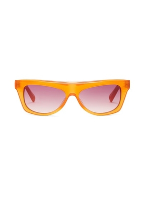 JACQUEMUS Pina Sunglasses in Milky Amber  Silver  & Rose - Orange. Size all.