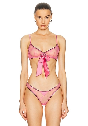 Fleur du mal Untie Me Demi Bra in Pink Cadillac - Pink. Size 32D (also in ).