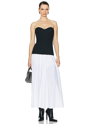 Helsa Faille Colorblock Midi Dress in Black & White - Black,White. Size XL (also in ).