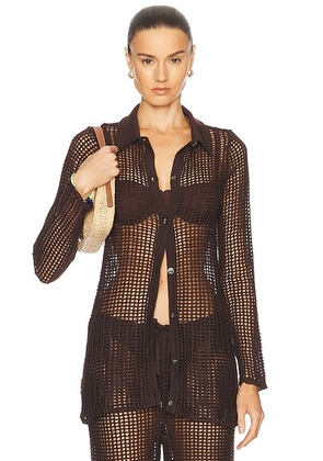 HAIGHT. Knit Luana Top in Brauna Brown - Chocolate. Size L (also in ).
