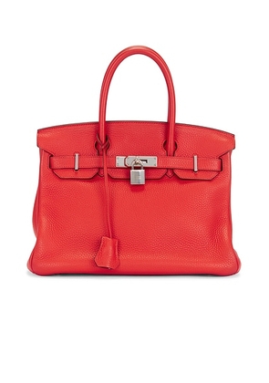 hermes Hermes Clemence Birkin 30 Handbag in Rouge Casaque - Red. Size all.