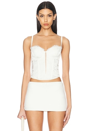 Fleur du mal X Galia Lahav Beaded Iris Lace Bustier in Ivory - Ivory. Size L (also in M, S, XS).